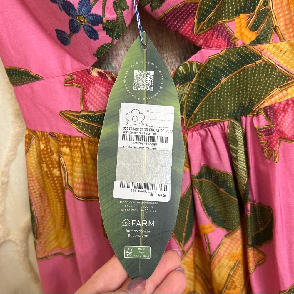 NWT Farm Rio Vestido Curto Fruta de Verão Mini Sundress, Size Brazil GG (US XL) - Picture 7 of 15